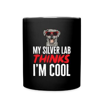 Silberner Labrador Retriever Silberner Lab - Tasse einfarbig - Schwarz - Vorne