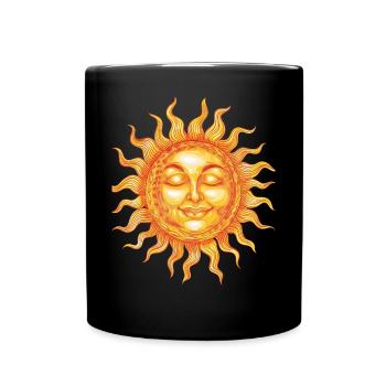 Sonniger Tag Traumhaftes Gesicht - Tasse einfarbig - Schwarz - Vorne