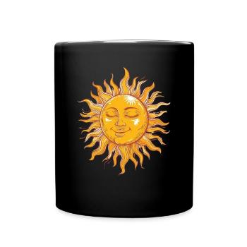 Sonniger Tag Traumhaftes Gesicht - Tasse einfarbig - Schwarz - Vorne