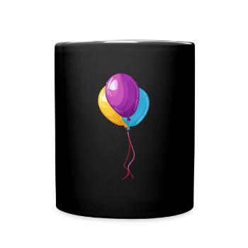 Bunte Luftballons Feier Laune Motiv - Tasse einfarbig - Schwarz - Vorne