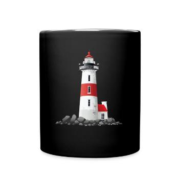 Phare sur la côte rocheuse - Mug uni - noir - Devant