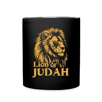 Löwe von Juda Jesus Christus Christ Lion of Judah - Tasse einfarbig - Schwarz - Vorne