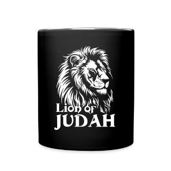 Löwe von Juda Jesus Christ Lion of Judah - Tasse einfarbig - Schwarz - Vorne