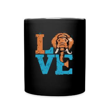 Vintage Love Mammut für einen Mammutliebhaber - Tasse einfarbig - Schwarz - Vorne