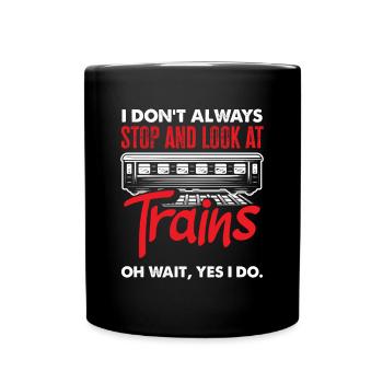 Drôle de Train amant Trains Locomotive cadeau - Mug uni - noir - Devant