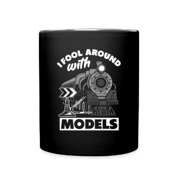 Drôle de Train amant Trains Locomotive cadeau - Mug uni - noir - Devant