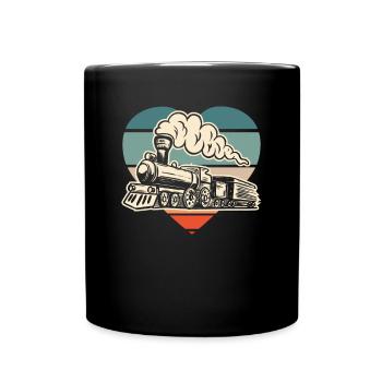 Drôle de Train amant Trains Locomotive cadeau - Mug uni - noir - Devant