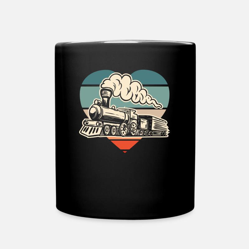 Drôle de Train amant Trains Locomotive cadeau - Mug uni - noir
