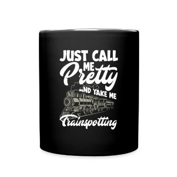 Drôle de Train amant Trains Locomotive cadeau - Mug uni - noir - Devant