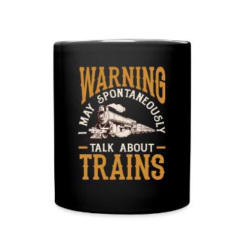 Drôle de Train amant Trains Locomotive cadeau - Mug uni - noir - Devant