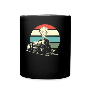 Drôle de Train amant Trains Locomotive cadeau - Mug uni - noir - Devant