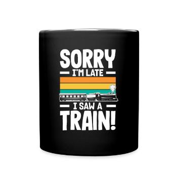 Drôle de Train amant Trains Locomotive cadeau - Mug uni - noir - Devant