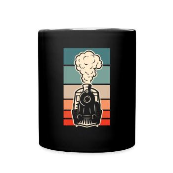 Drôle de Train amant Trains Locomotive cadeau - Mug uni - noir - Devant