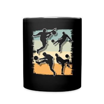 Fußball Fußballer - Tasse einfarbig - Schwarz - Vorne