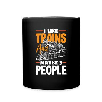 Drôle de Train amant Trains Locomotive cadeau - Mug uni - noir - Devant