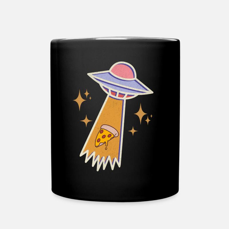Ufo Pizza - Tasse einfarbig - Schwarz