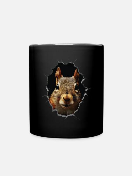 Eichhörnchen - Tasse einfarbig - Schwarz