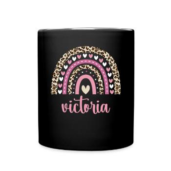 Victoria Regenbogen Name Geburtstag Victoria - Tasse einfarbig - Schwarz - Vorne