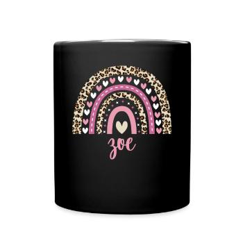 Zoe Regenbogen Name Geburtstag Zoe - Tasse einfarbig - Schwarz - Vorne