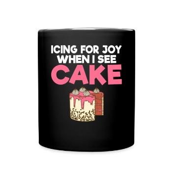 Cake Lover Cake Gift - Full Colour Mug - black - Front