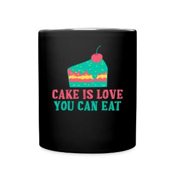 Cake Lover Cake Gift - Full Colour Mug - black - Front