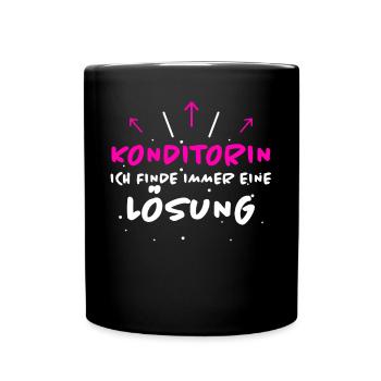 Konditorin Spruch Backen Witz Konditorin Geschenk - Tasse einfarbig - Schwarz - Vorne