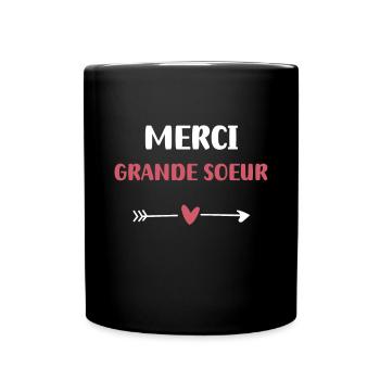 Thank you Big Sister Heart - Full Colour Mug - black - Front