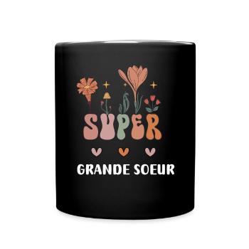 Super Big Sister Bohemian Flowers - Full Colour Mug - black - Front