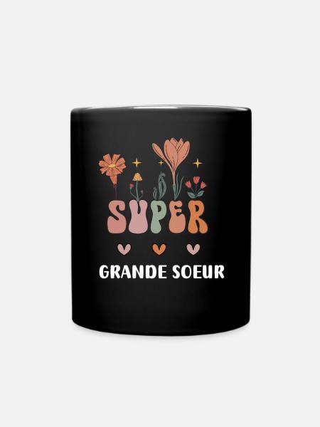 super grande soeur fleurs bohème - Mug uni - noir