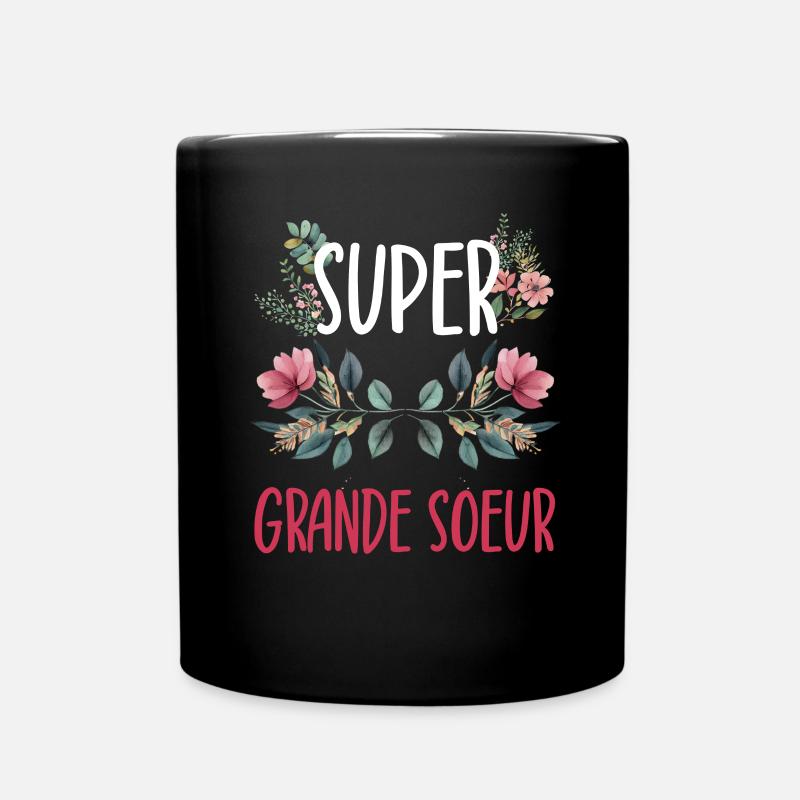 super grande soeur fleurs - Mug uni - noir
