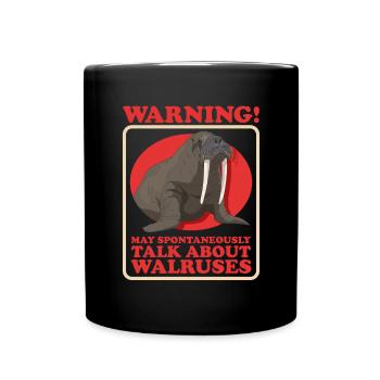 Walross Walroß Walrosse Walrus Geschenk - Tasse einfarbig - Schwarz - Vorne