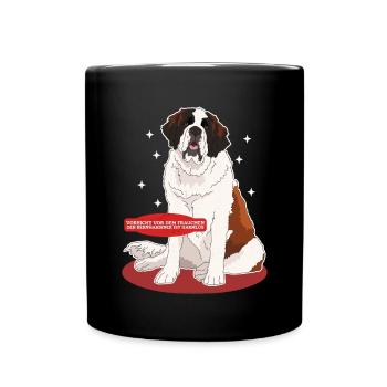 Bernhardiner Frauchen St. Bernhardshunde Geschenk - Tasse einfarbig - Schwarz - Vorne