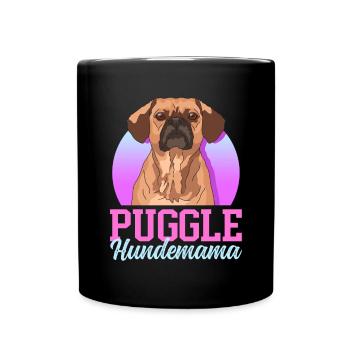 Puggle chien maman chien propriétaire cadeau - Mug uni - noir - Devant