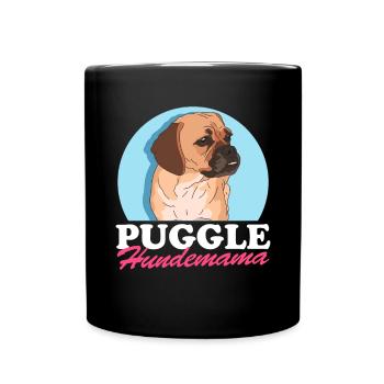 Puggle chien maman chien propriétaire cadeau - Mug uni - noir - Devant