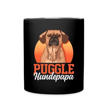 Puggle chien papa chien propriétaire cadeau - Mug uni - noir - Devant