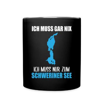 Nur Ich und der Schweriner See - Tasse einfarbig - Schwarz - Vorne
