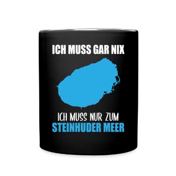 Muss Nur Zum Steinhuder Meer - Tasse einfarbig - Schwarz - Vorne