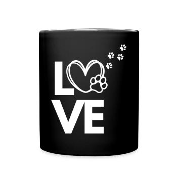 Love dog - Tasse einfarbig - Schwarz - Vorne