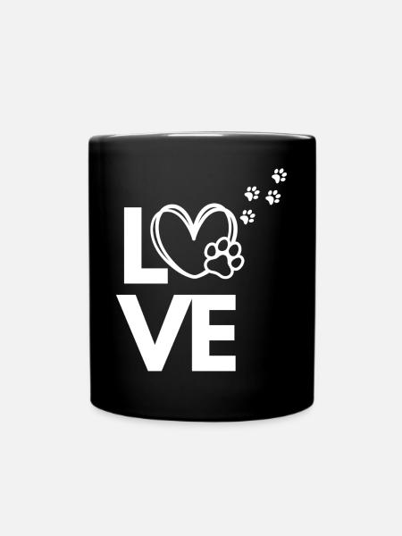 Love dog - Tasse einfarbig - Schwarz