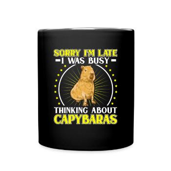 Capybara Trop tard Amérique du Sud Capybara - Mug uni - noir - Devant