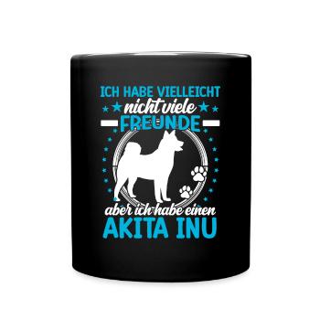 Akita Inu is my friend Japanese Akita Inu - Full Colour Mug - black - Front