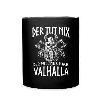 Wikinger Tshirt Viking Valhalla Walhalla Gott Odin - Tasse einfarbig - Schwarz - Vorne