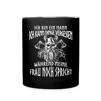 Wikinger Tshirt Viking Valhalla Walhalla Gott Odin - Tasse einfarbig - Schwarz - Vorne