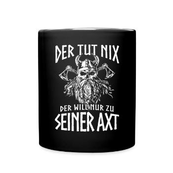 Wikinger Tshirt Viking Valhalla Walhalla Gott Odin - Tasse einfarbig - Schwarz - Vorne