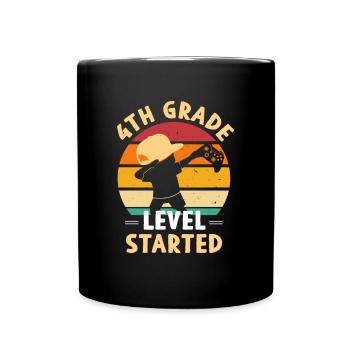4.Klasse Level Started Schulstart - Tasse einfarbig - Schwarz - Vorne