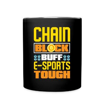 Blockchain, E-sports Tough Blockchain Crypto - Full Colour Mug - black - Front