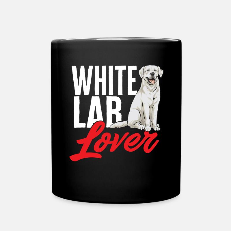White Labrador Retriever White Lab - Full Colour Mug - black