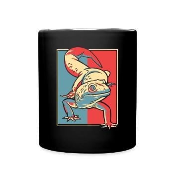 Gecko Portrait Gekkota lézard à crête léopard - Mug uni - noir - Devant