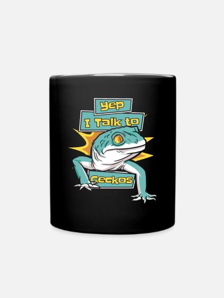 Je parle aux geckos lézard Gekkota léopard huppé - Mug uni - noir