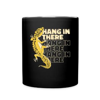 Haubeneidechse Gekkota Leopard Gecko - Tasse einfarbig - Schwarz - Vorne